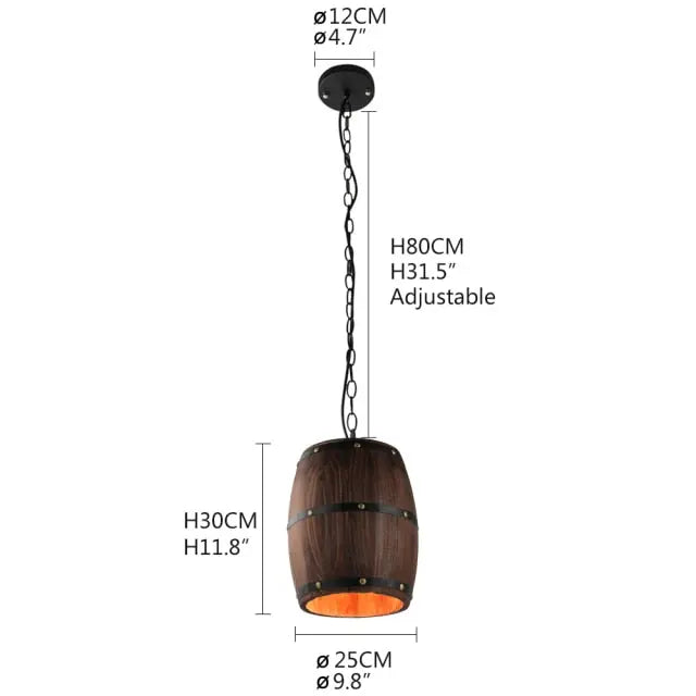 Country Style Barrel LED Pendant Lamp Dabi SPINGAR.COM