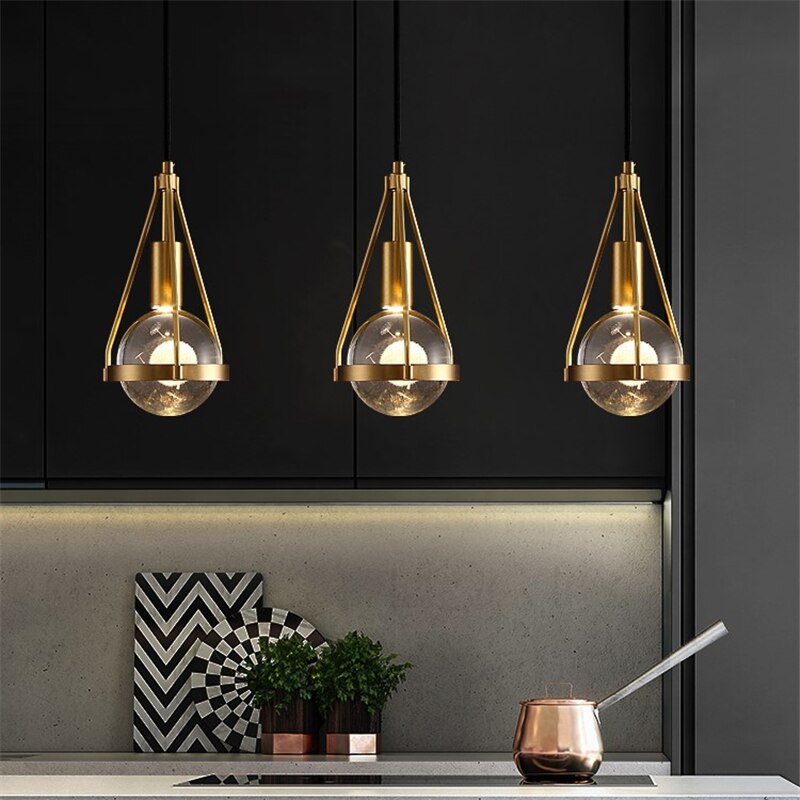 Modern Copper Crystal LED Pendant Lamp Charles™ Spingar.com