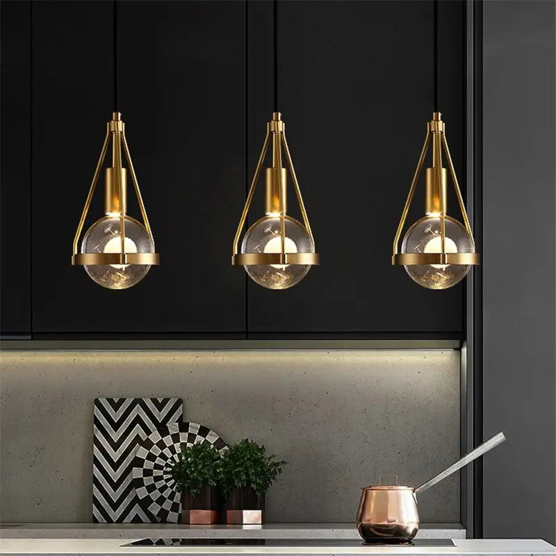 Modern Copper Crystal LED Pendant Lamp Charles™ Spingar.com