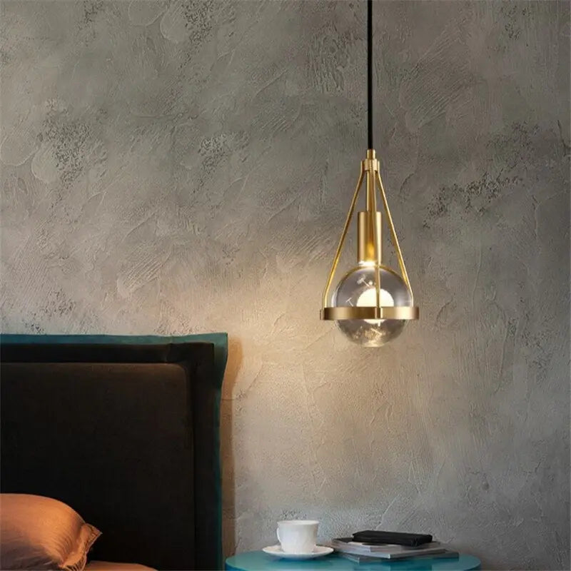 Modern Copper Crystal LED Pendant Lamp Charles™ Spingar.com