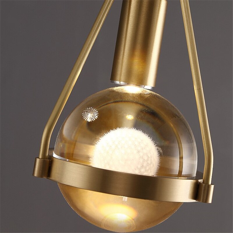 Modern Copper Crystal LED Pendant Lamp Charles™ Spingar.com