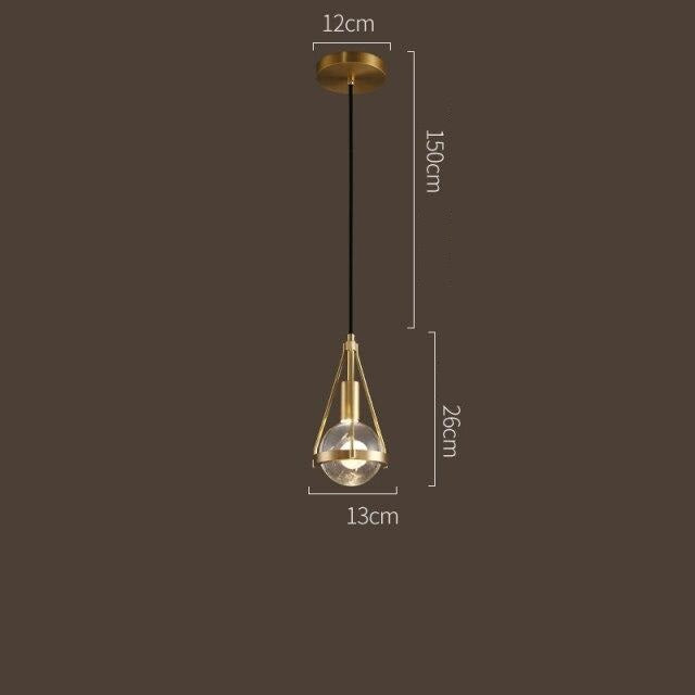 Modern Copper Crystal LED Pendant Lamp Charles™ Spingar.com