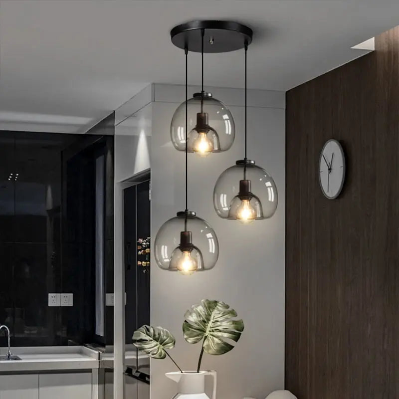 Smoke Grey Glass Vintage LED Pendant Lamp Rebecca SPINGAR.COM
