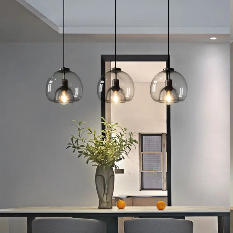 Smoke Grey Glass Vintage LED Pendant Lamp Rebecca SPINGAR.COM