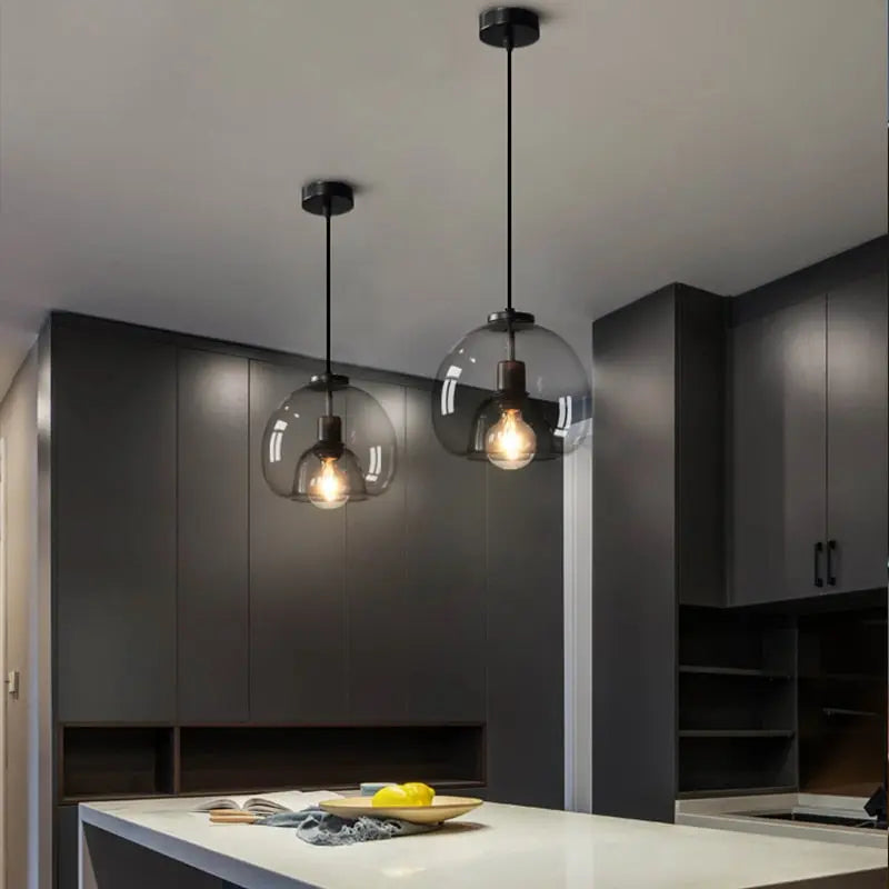 Smoke Grey Glass Vintage LED Pendant Lamp Rebecca SPINGAR.COM