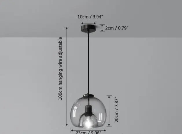 Smoke Grey Glass Vintage LED Pendant Lamp Rebecca SPINGAR.COM