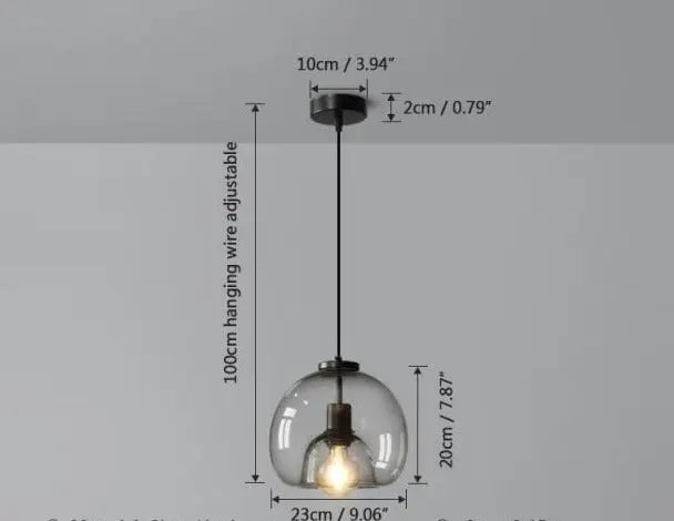 Smoke Grey Glass Vintage LED Pendant Lamp Rebecca SPINGAR.COM