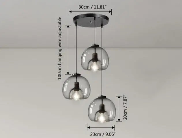 Smoke Grey Glass Vintage LED Pendant Lamp Rebecca SPINGAR.COM