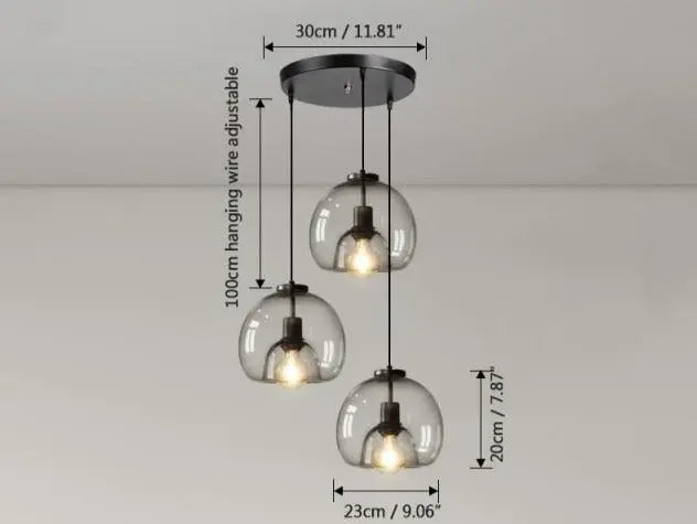 Smoke Grey Glass Vintage LED Pendant Lamp Rebecca SPINGAR.COM