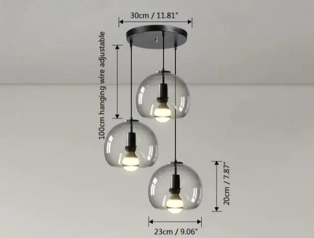 Smoke Grey Glass Vintage LED Pendant Lamp Rebecca SPINGAR.COM
