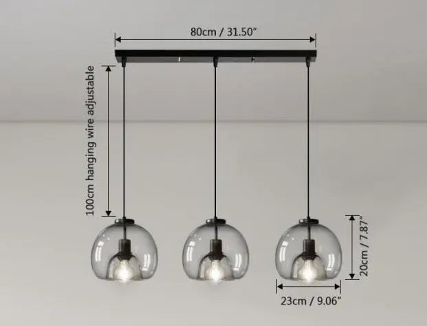 Smoke Grey Glass Vintage LED Pendant Lamp Rebecca SPINGAR.COM