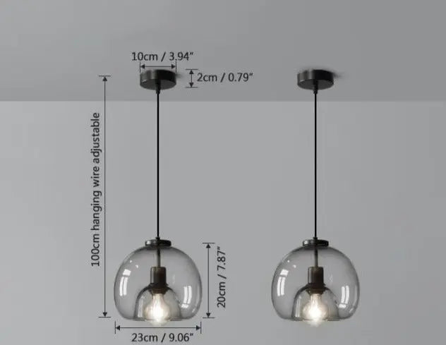 Smoke Grey Glass Vintage LED Pendant Lamp Rebecca SPINGAR.COM