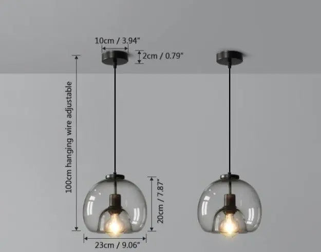 Smoke Grey Glass Vintage LED Pendant Lamp Rebecca SPINGAR.COM
