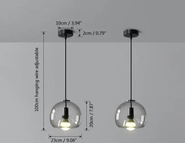 Smoke Grey Glass Vintage LED Pendant Lamp Rebecca SPINGAR.COM