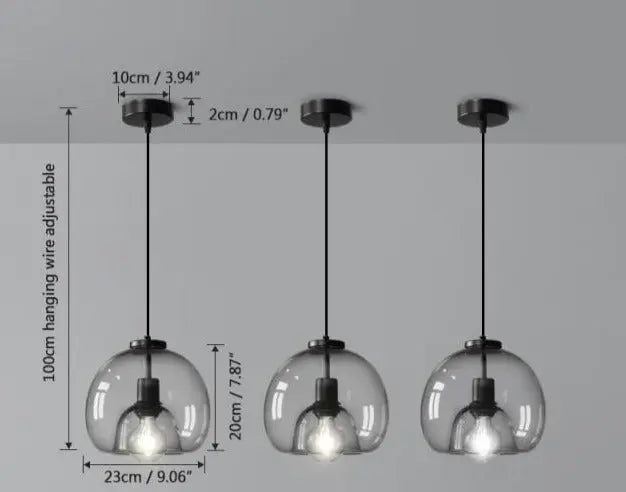 Smoke Grey Glass Vintage LED Pendant Lamp Rebecca SPINGAR.COM