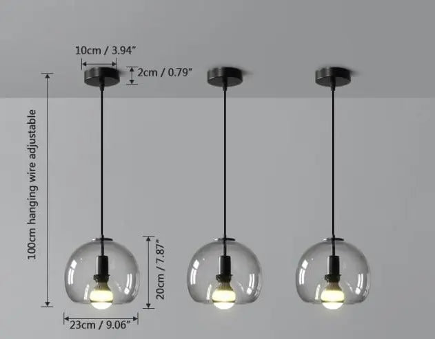 Smoke Grey Glass Vintage LED Pendant Lamp Rebecca SPINGAR.COM