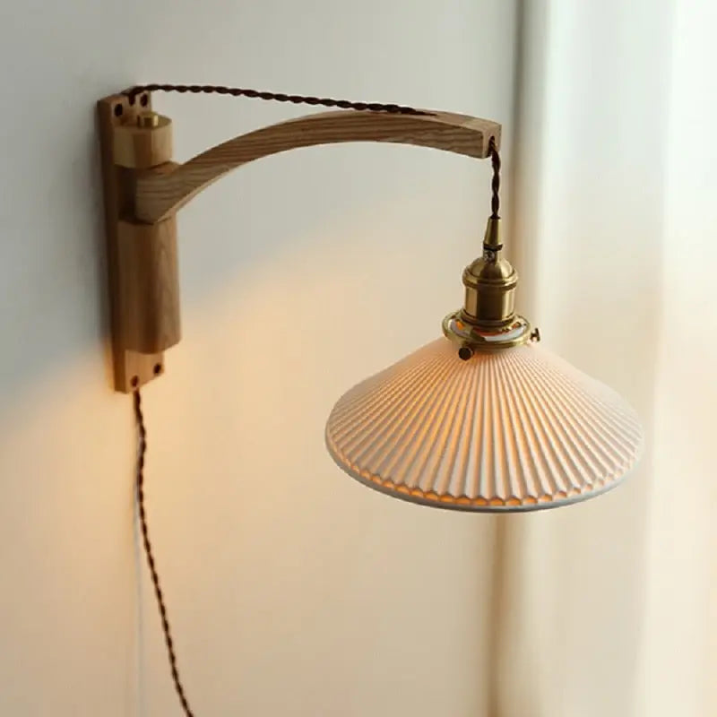 Walnut Wood LED Wall Lamp Nanna SPINGAR.COM