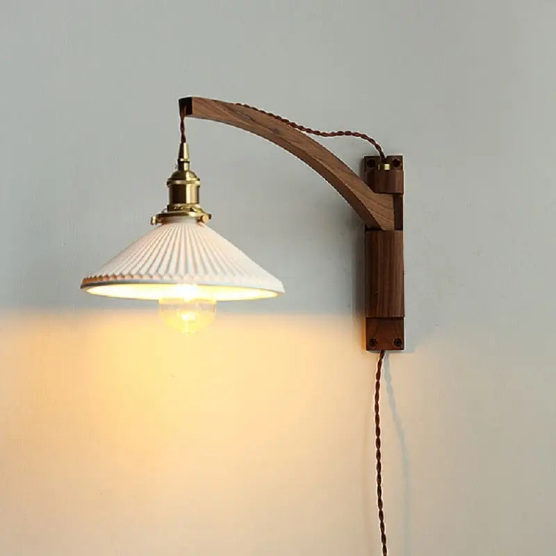 Walnut Wood LED Wall Lamp Nanna SPINGAR.COM
