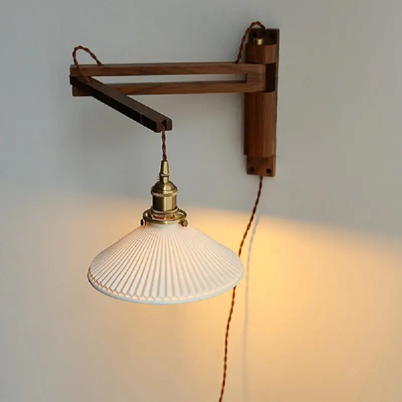 Walnut Wood LED Wall Lamp Nanna SPINGAR.COM