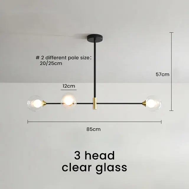 Modern Glass Ball Dinning Room LED Island Pendant Lamp Dilly SPINGAR.COM