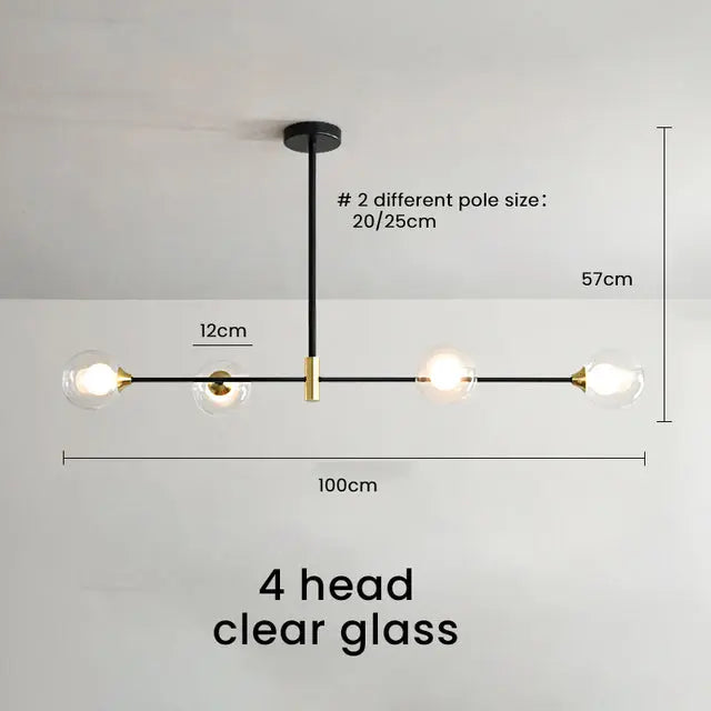 Modern Glass Ball Dinning Room LED Island Pendant Lamp Dilly SPINGAR.COM