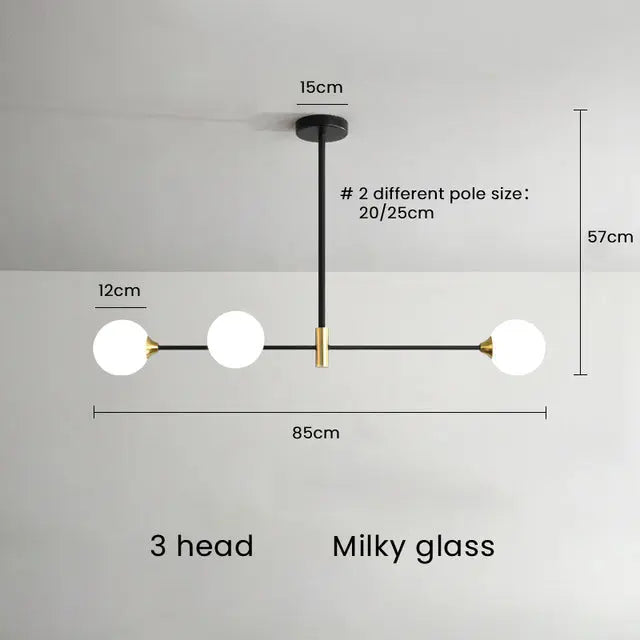Modern Glass Ball Dinning Room LED Island Pendant Lamp Dilly SPINGAR.COM