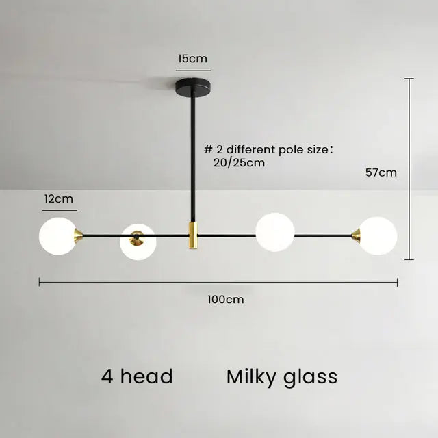 Modern Glass Ball Dinning Room LED Island Pendant Lamp Dilly SPINGAR.COM