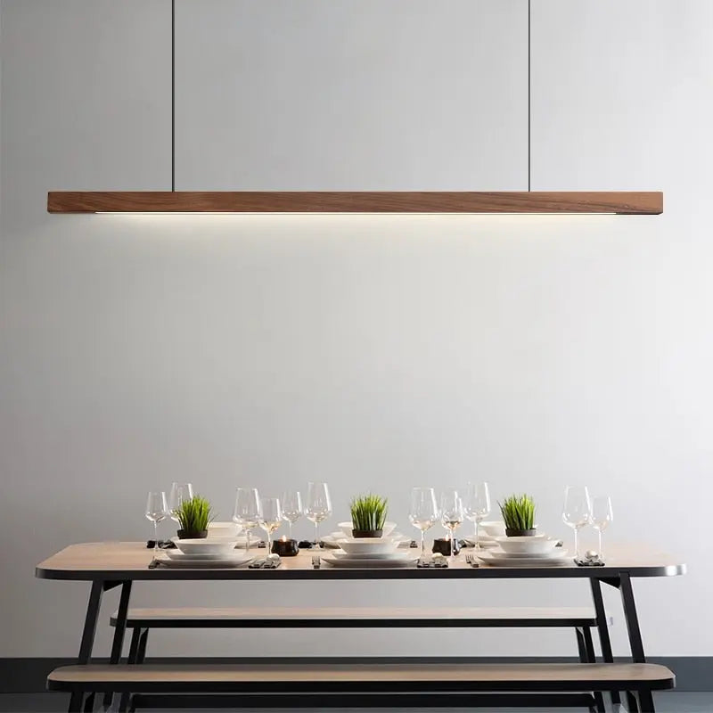 Walnut Wood LED Island Pendant Lamp Alves SPINGAR.COM