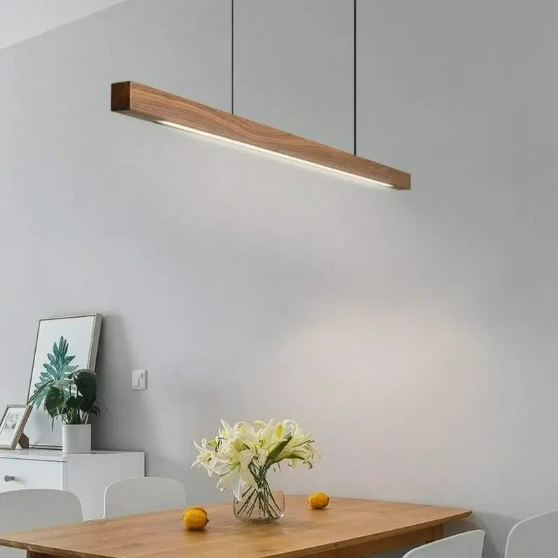 Walnut Wood LED Island Pendant Lamp Alves SPINGAR.COM