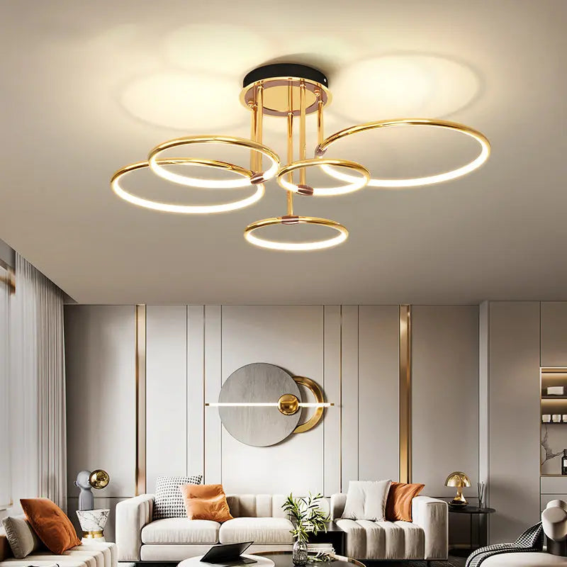 Luxurious Golden LED Ceiling Lamp Ringy™ SPINGAR.COM