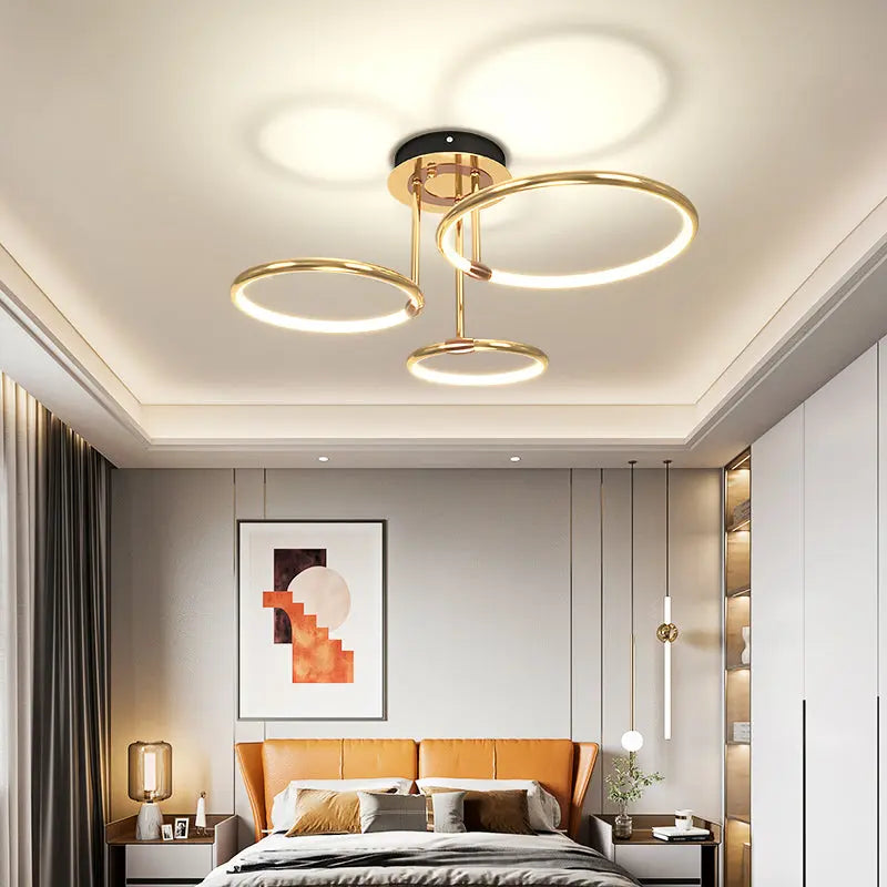 Luxurious Golden LED Ceiling Lamp Ringy™ SPINGAR.COM