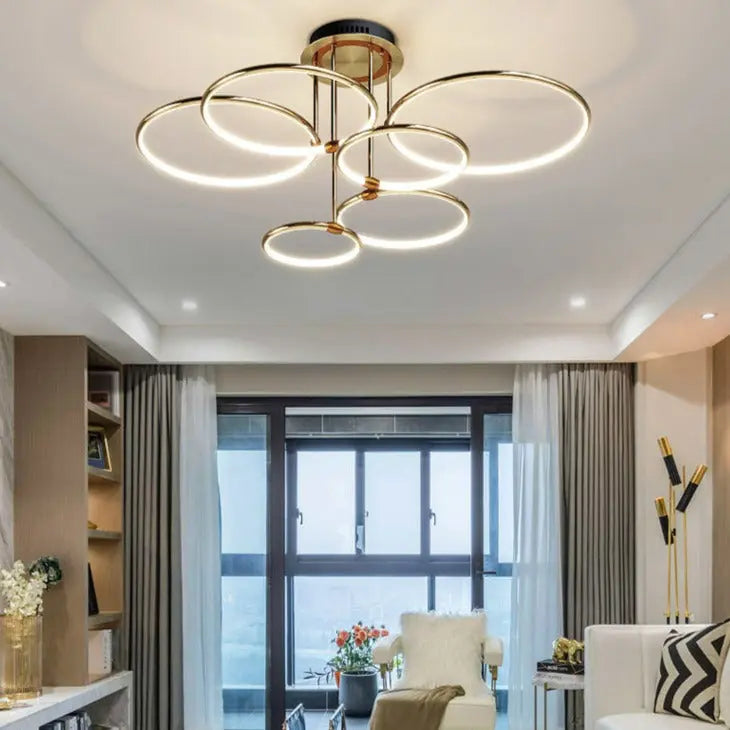 Luxurious Golden LED Ceiling Lamp Ringy™ SPINGAR.COM