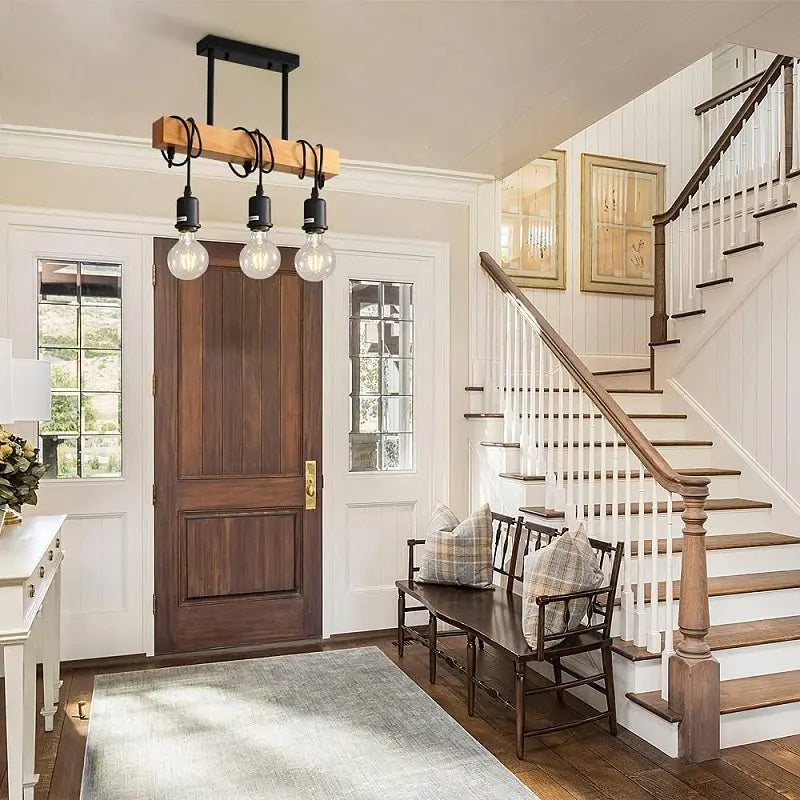 Industrial Wood LED Pendant Lamp SPINGAR.COM