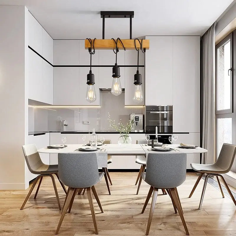 Industrial Wood LED Pendant Lamp SPINGAR.COM