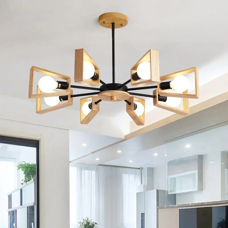 Modern Wood LED Pendant Lamp Kade SPINGAR.COM