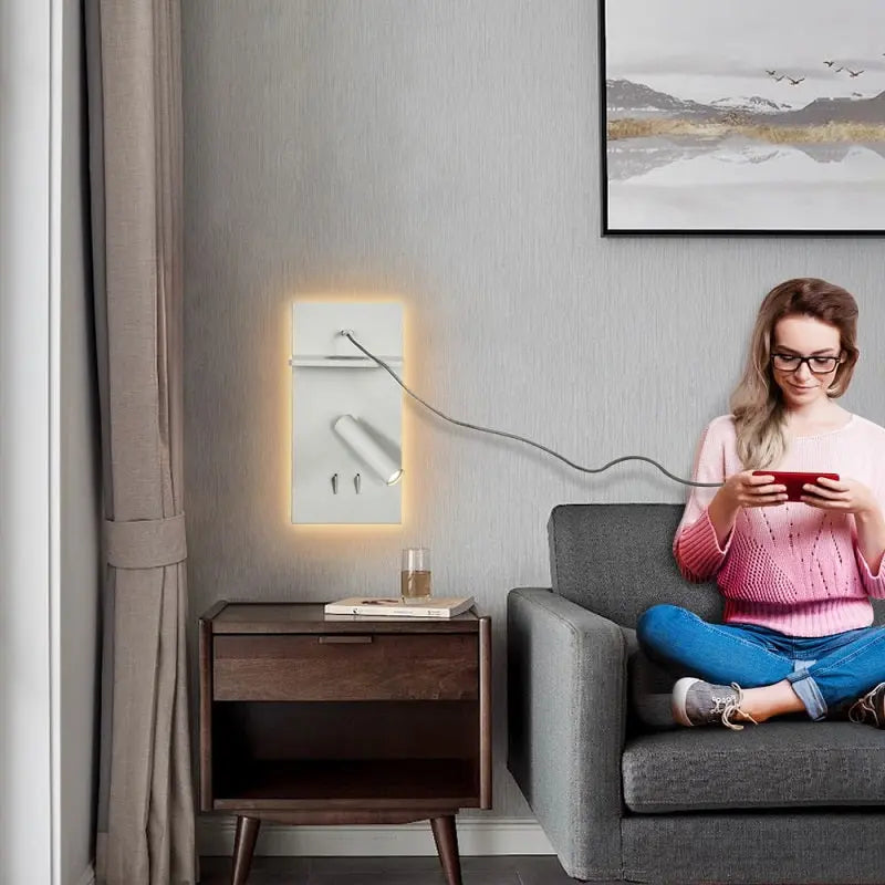 Wireless Charging LED Wall Lamp Idella SPINGAR.COM