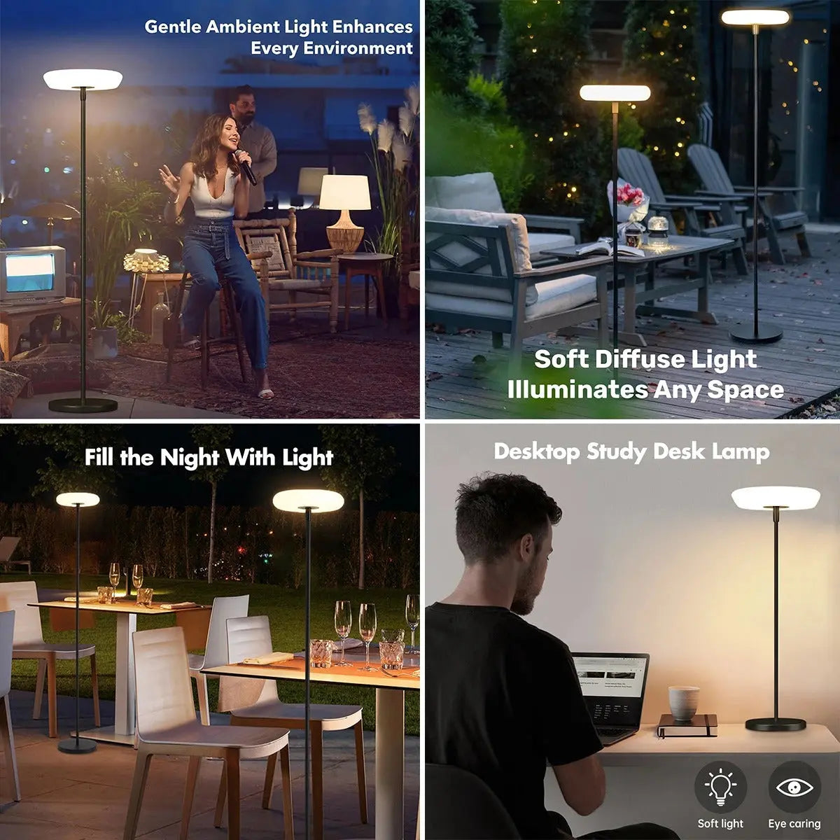 Eydis – Outdoor Solar-Powered and Rechargeable IP54 LED Floor Lamp for Sustainable Lighting Kozyled