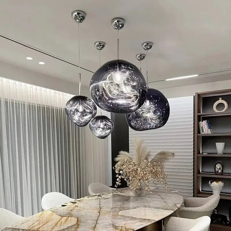 Elna – Modern Lava-Inspired Nordic LED PVC Ball Pendant Lamp for Bold, Stylish Lighting Kozyled