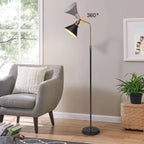 Novryn – Vintage Black & Gold Industrial Metal Floor Lamp Lampasa.com