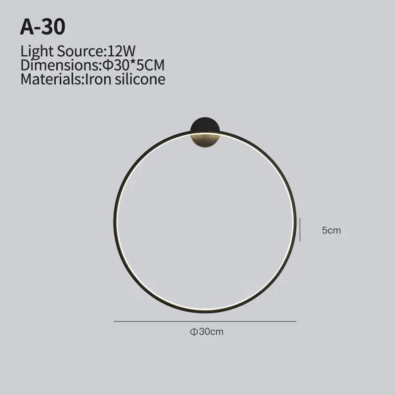 Modern Minimalist Ring LED Wall Lamp Luna SPINGAR.COM