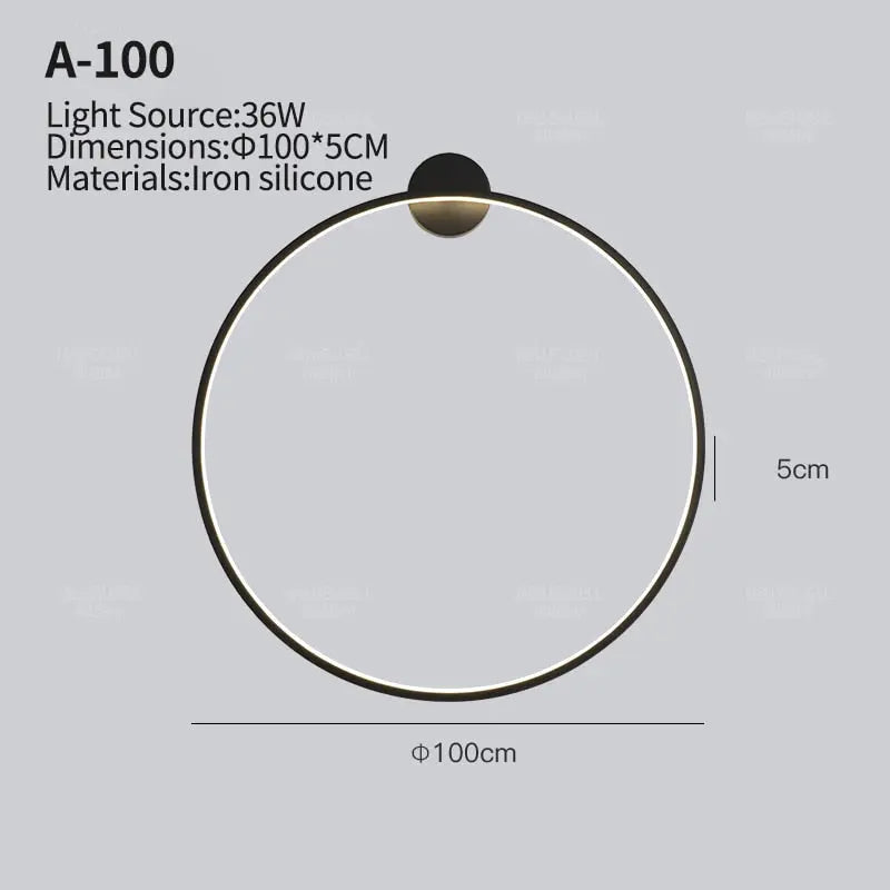 Modern Minimalist Ring LED Wall Lamp Luna SPINGAR.COM
