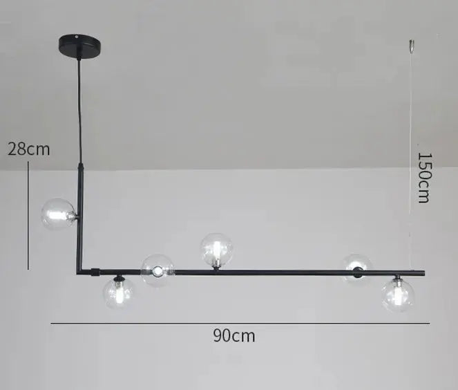 Anton – Nordic Minimalist LED Pendant Light with Glass Ball Design for Dining Tables and Bars Kozyled.com