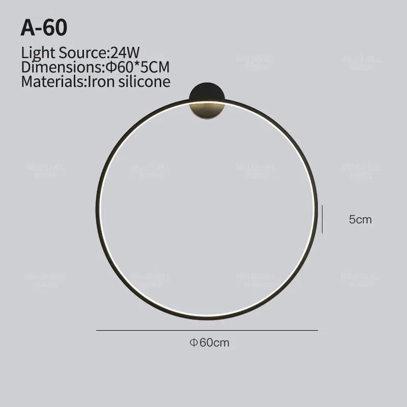 Modern Minimalist Ring LED Wall Lamp Luna SPINGAR.COM