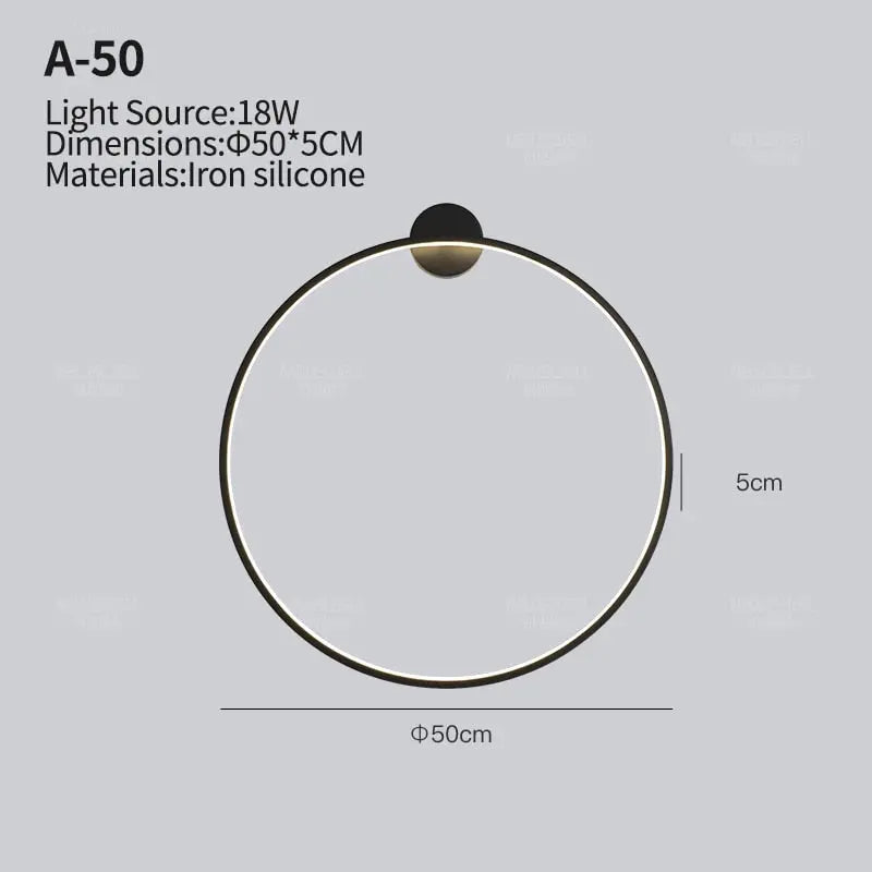 Modern Minimalist Ring LED Wall Lamp Luna SPINGAR.COM