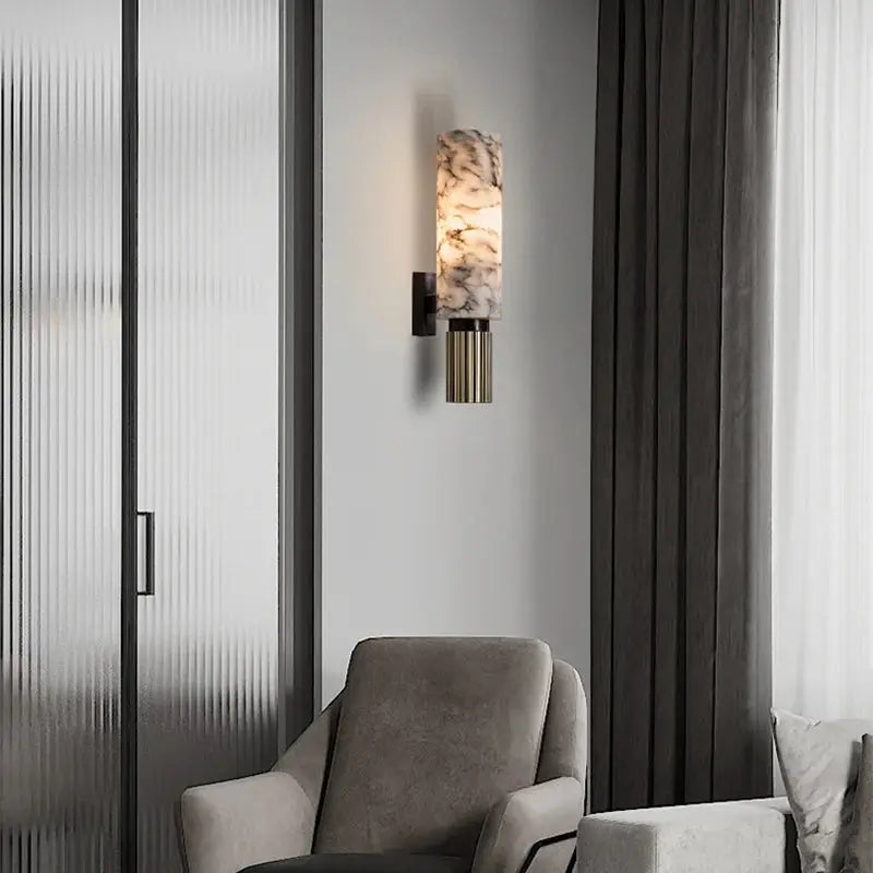Maja – Modern Luxury LED Wall Lamp with Natural Marble Accent Kozyled