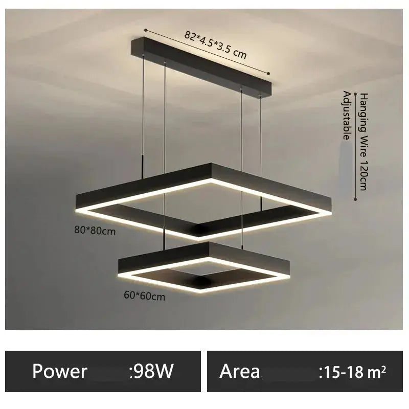 Zerel – Scandinavian Elegant Modern Square Dimmable LED Pendant Lamp Lampasa.com