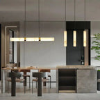 Albert – Dimmable Linear LED Pendant Light with White Alabaster Marble Design for Dining Tables and Bars Kozyled.com