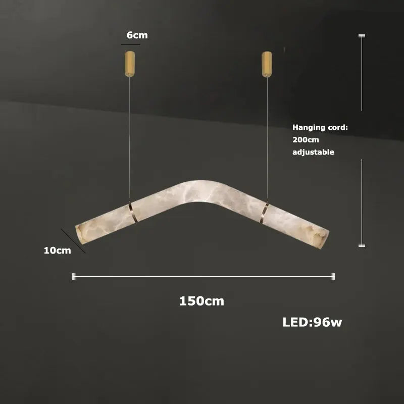 Hasteinn – Dimmable LED Pendant Light with Creative Marble Tube Design for Dining Tables and Bars Kozyled.com