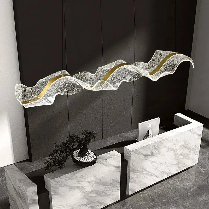 Modern Dimmable Decorative Flat Wavy LED Kitchen Island/ Bar Lamp Thordis SPINGAR.COM