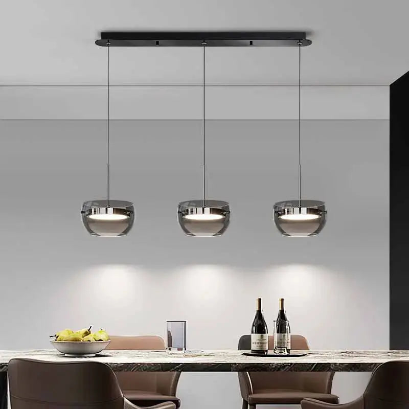 Haakon – Modern Smoked Glass LED Pendant Light for Dining Tables and Bars Kozyled.com